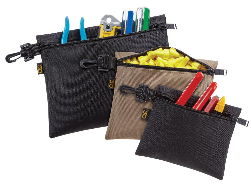 3 Multi-purpose Clip-On Zippered Bags