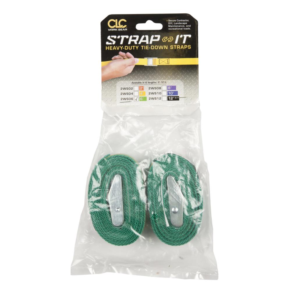 6' Nylon Web Straps - Green ( 2 Pk. )