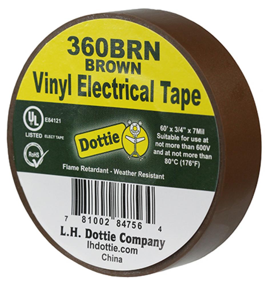 3/4" X 60' X 7 Mil. Electrical Tape (Bro