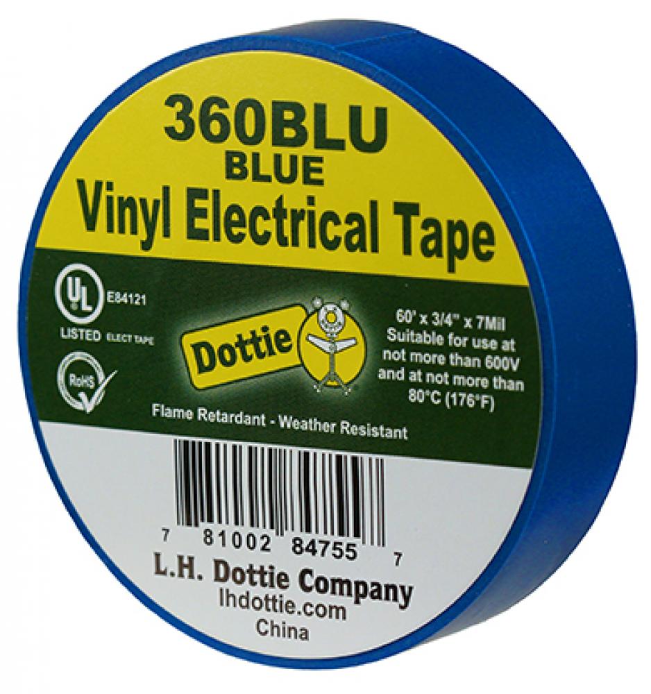 3/4" X 60' X 7 Mil. Electrical Tape (Blu