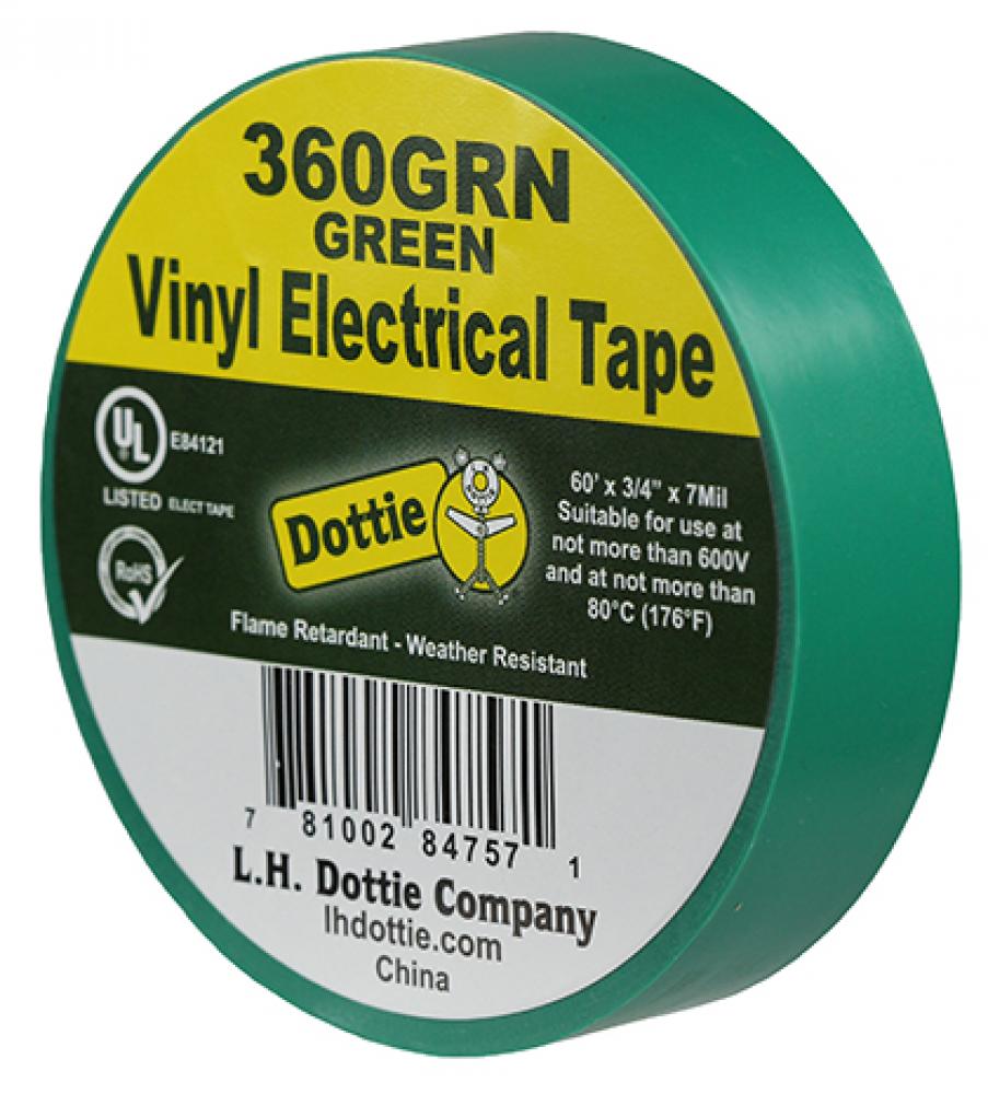 3/4" X 60' X 7 Mil. Electrical Tape (Gre