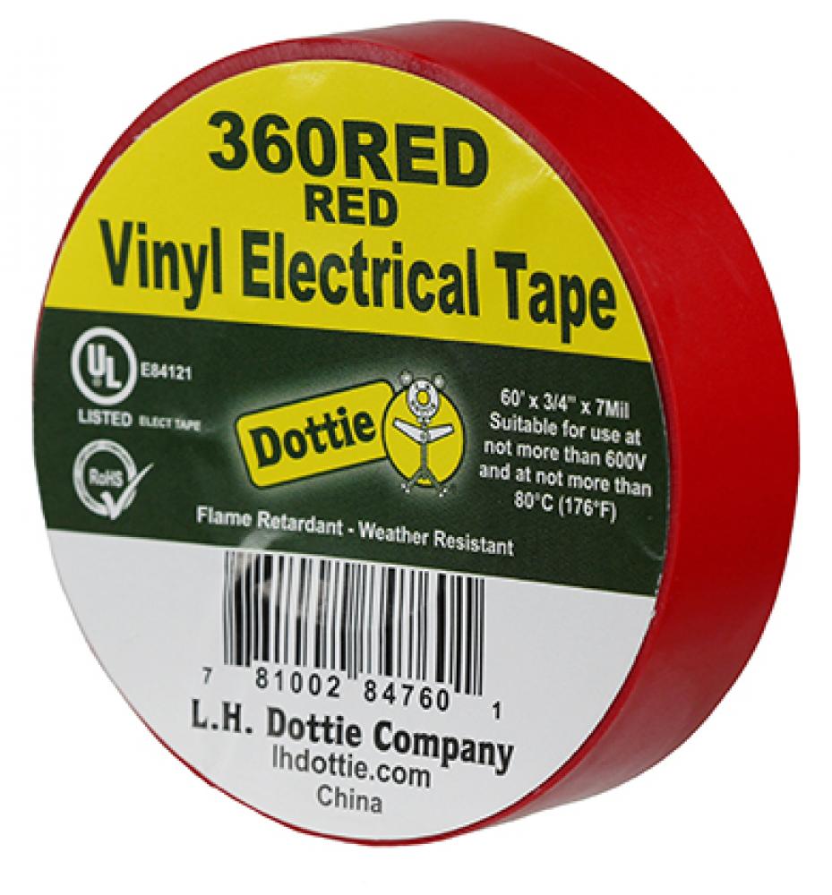 3/4" X 60' X 7 Mil. Electrical Tape (Red