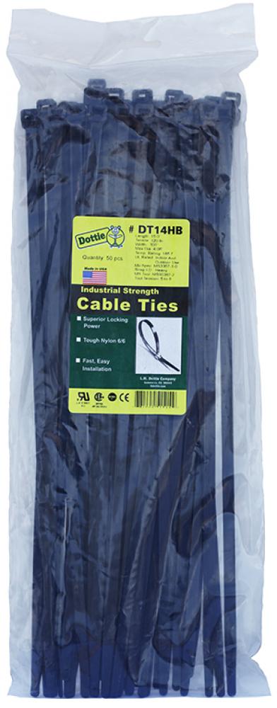 15" Cable Ties U.V. Black Heavy Duty Straigh