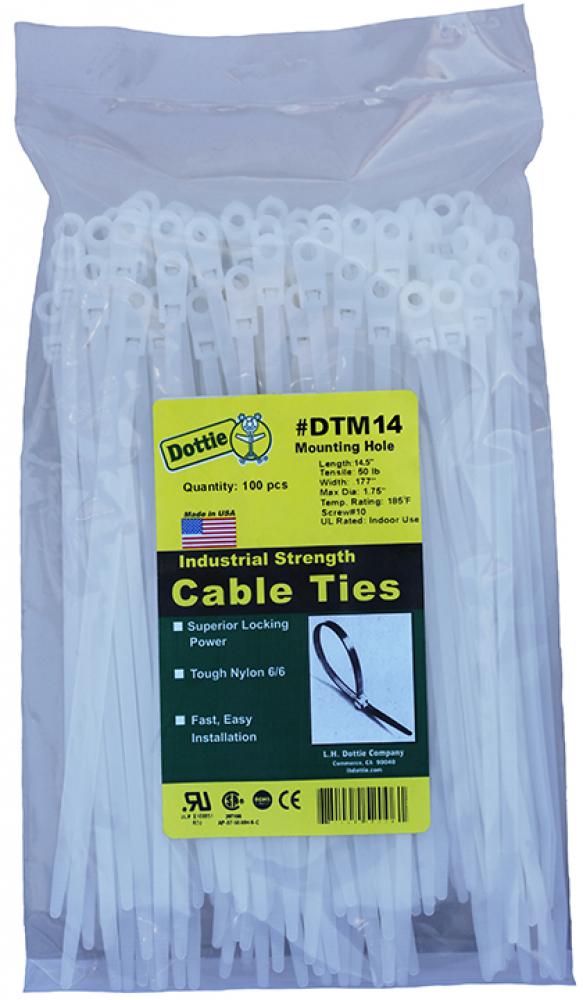 14" Cable Ties Mounting Natural Heavy Duty B