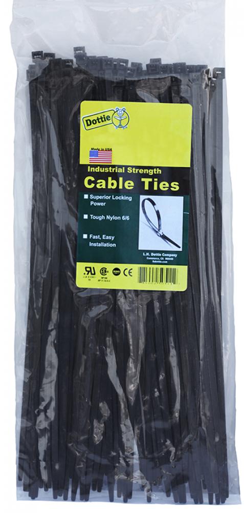 14" Cable Ties U.V. Black Standard Duty Bent