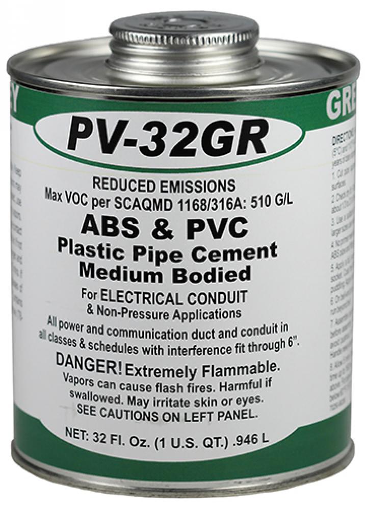 Quart ABS and PVC Cement Gray Quart ( Low VOC )