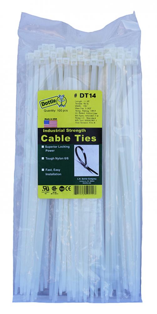 11" Cable Ties Natural Standard Duty Bent Ti