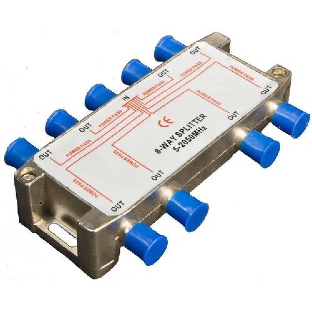 8 Way Splitters wGround Block 5-2050Mhz