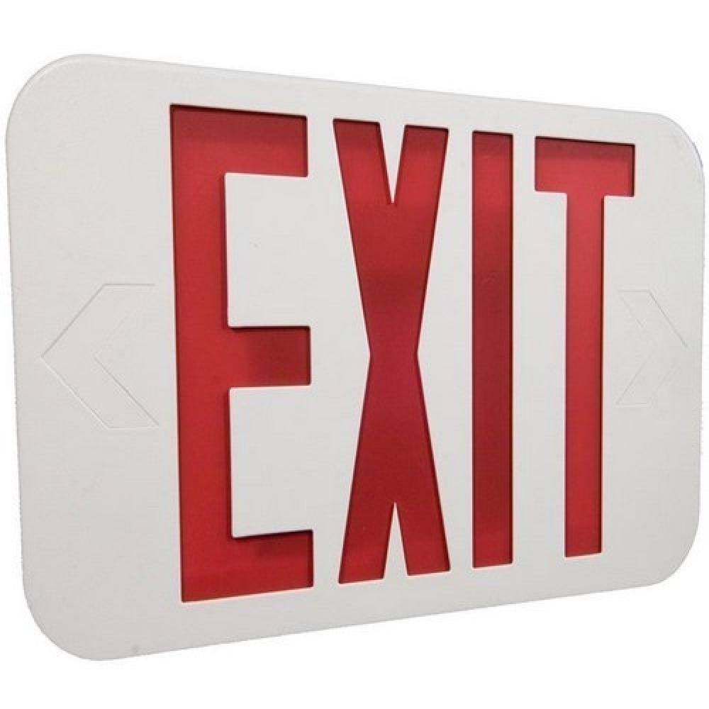 LED Exit Sign Red LED White Housing