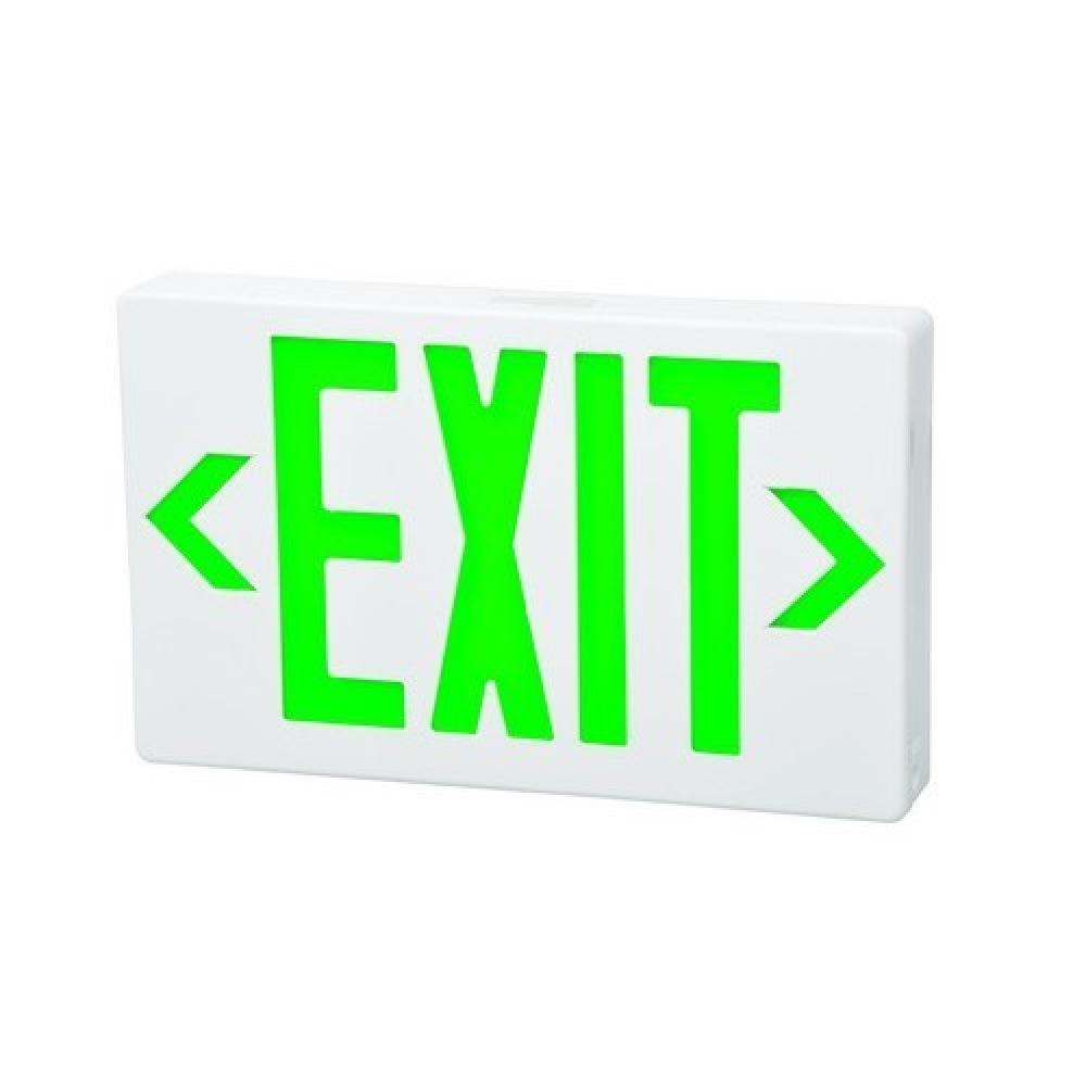 LED Exit Sign Green LED White Housing