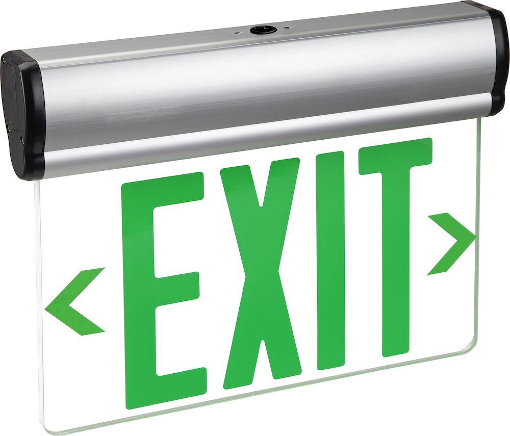 6PK LED GREEN EDGELIT EXIT SIGN-CLEAR