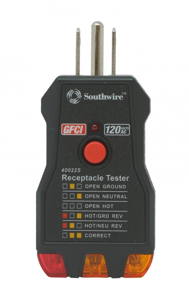 120V Recp Tstr w PshBtn GFCI Test