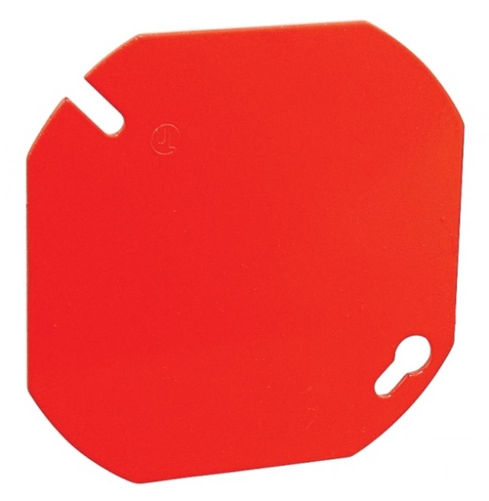 4in Flat Octagon Blank Cover Red