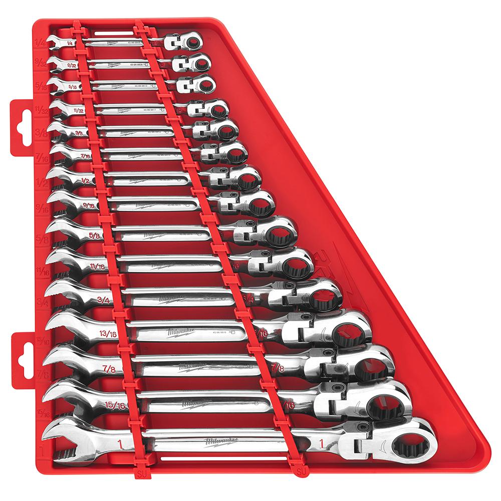 Flex head wrench set