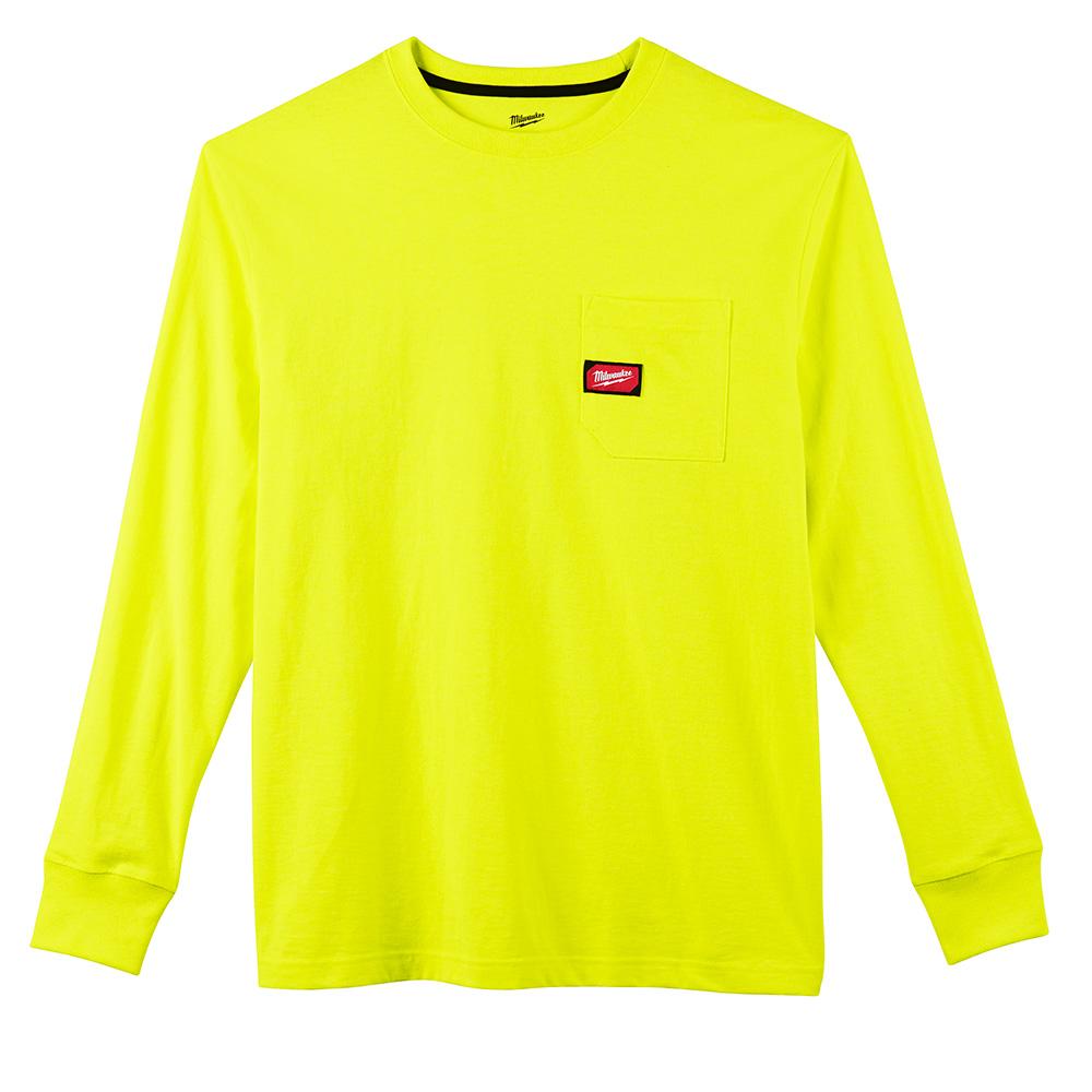 HD Pocket T-Shirt - LS - Hi Vis 3X