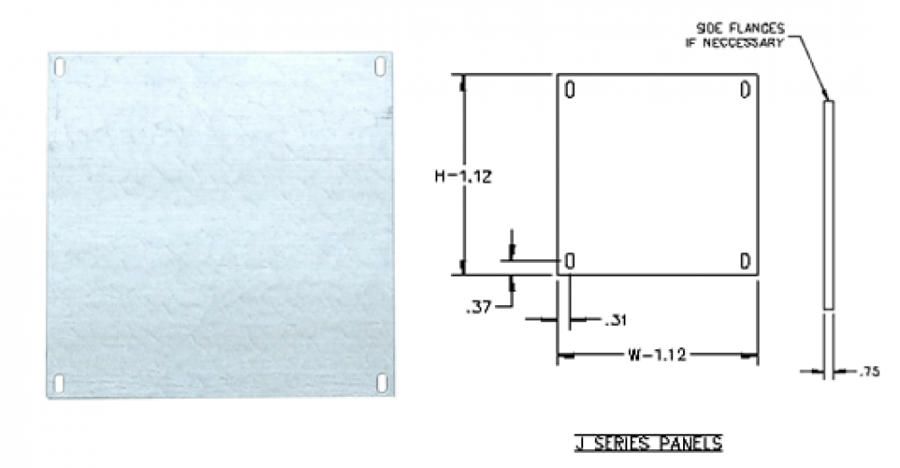 GALVPANEL FOR JH SERIES ENCLOSURES 22275