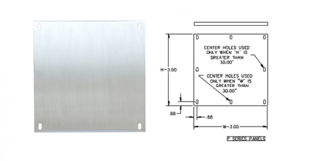 ALUM PANEL FOR TYP4, 12-3R ENCLS 23296