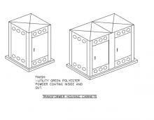 E-Box 91-66-3-THC - NON-UL  TRNSFRM HOUSING CAB (GRN) 20981