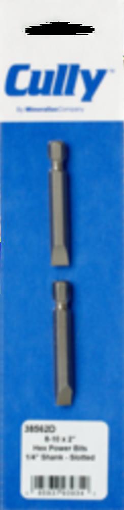 8-10x2" SLOT HEX PWR BIT 2PK