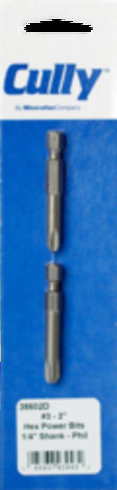 #3-2 PHILLIPS HEX PWR BIT 2PK