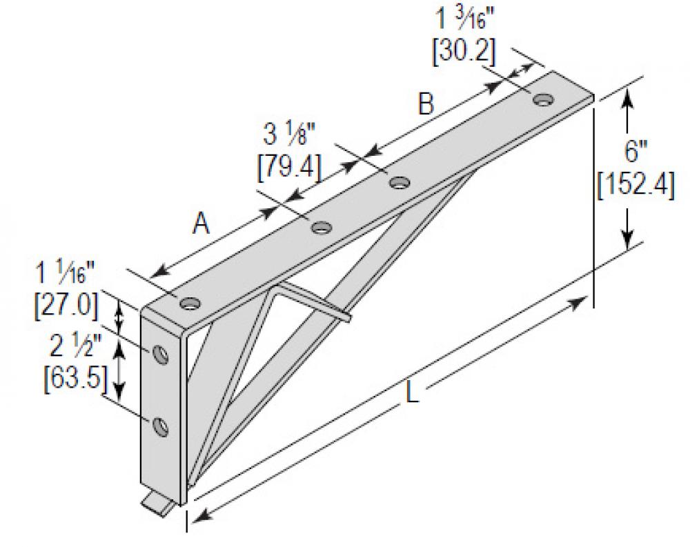 BRKT WITH BRACE 6 HOLE 20-1/2