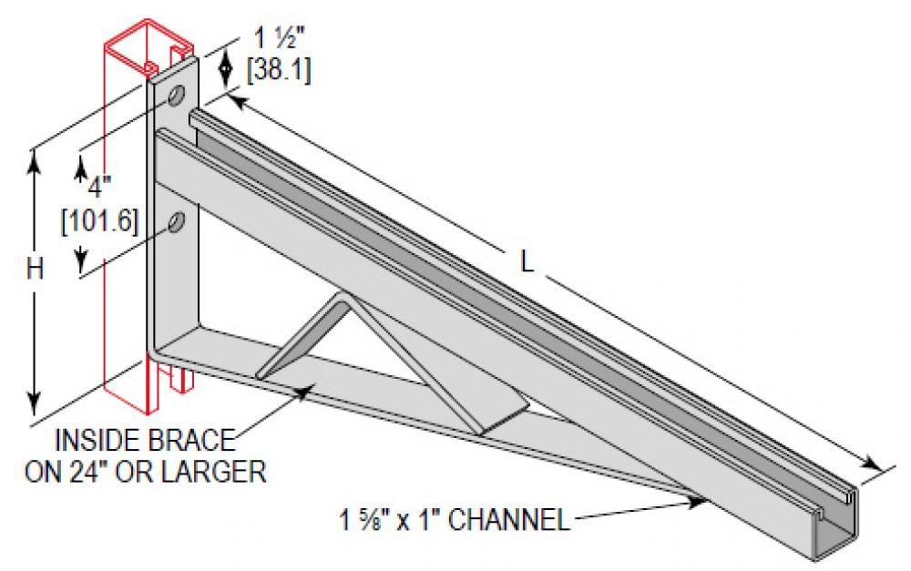 BRKT 1-5/8 CHNL WITH BRACE 12