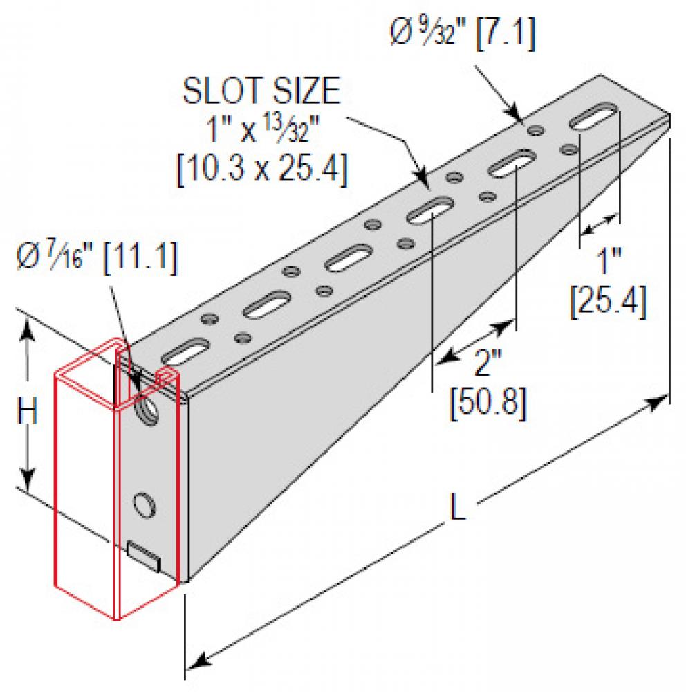 SLTD SHELF BRKT R HANDED 10in