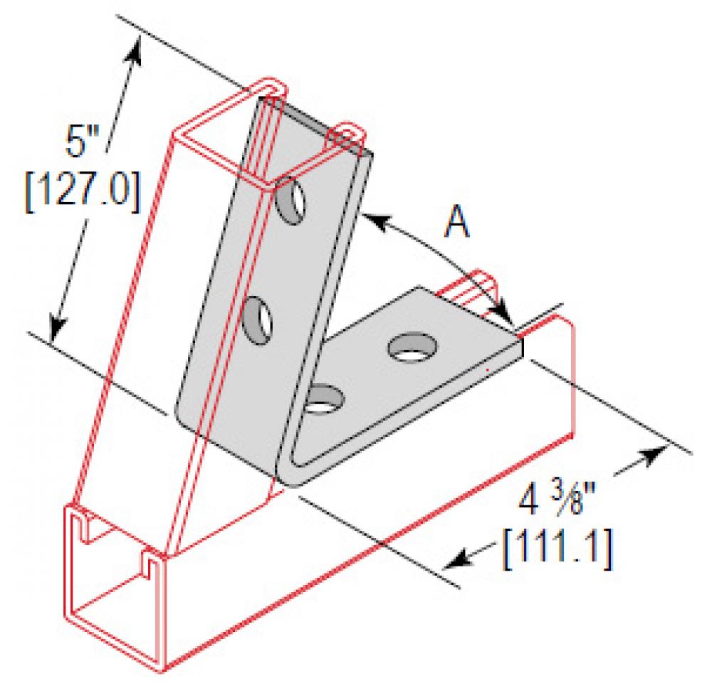 4 Hole 45 degree Angle Green