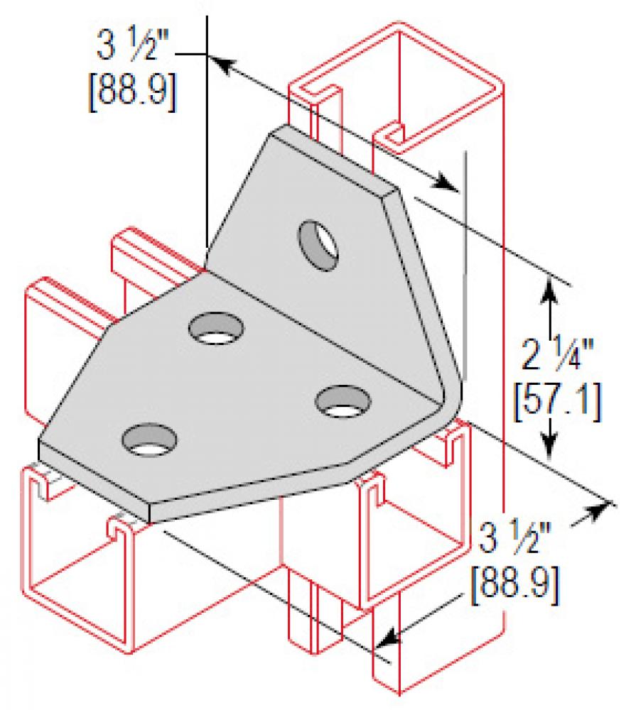 4 HOLE 3 WAY GUSSET CORNER ANG