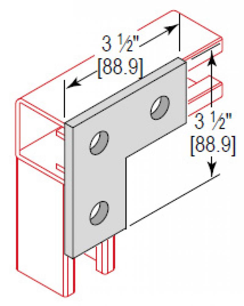 3 HOLE CORNER PLATE 304SS