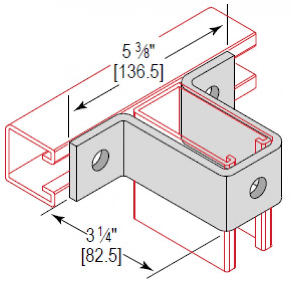 U-FITTING CROSS 3 HOLE 3-1/4