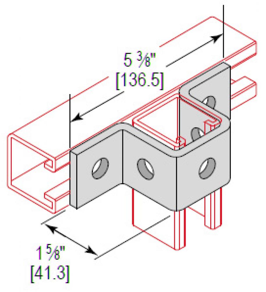 U-FITTING CROSS 5 HOLE 1-5/8