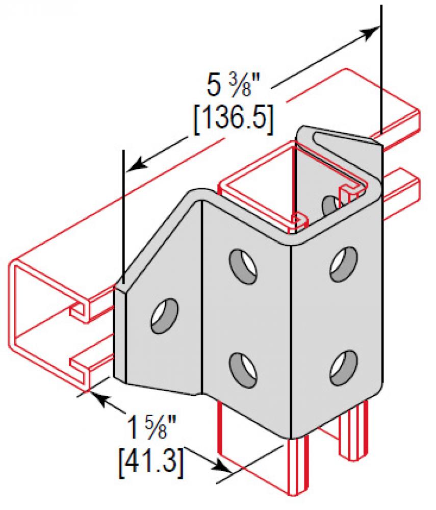 U-FITTING CROSS 8 HOLE 1-5/8