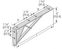 Minerallac BRB6H1650EG - BRKT WITH BRACE 6 HOLE 16-1/2