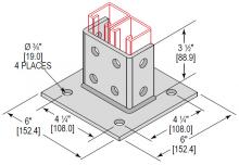 Minerallac PBD4H350SQS6 - PSTBS 2CHNL 4HOLE SQ 3-1/2 316