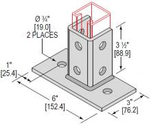 Minerallac PBS2H350SQFLEG - PSTBSE 1CHNL 2 HOLE SQFL 3-1/2