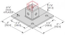 Minerallac PBS4H350SQS4 - PSTBSE 1CHNL 4HOLE SQ 3-1/2 SS