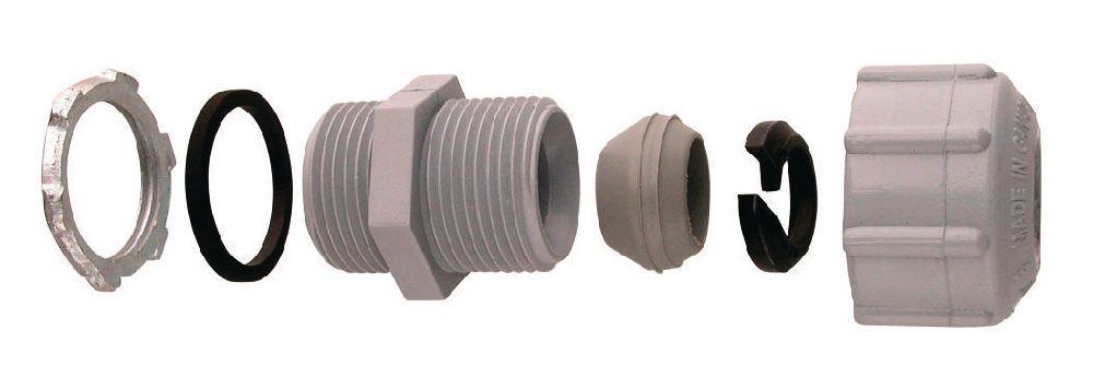 1/2" PVC THR STRAIN RELIEF CONNECTOR KRALOY