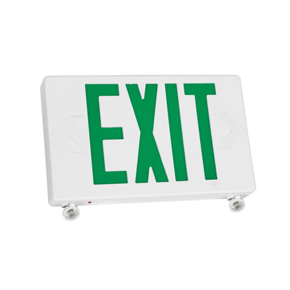 LED EXIT EMG COMBO GR WH HSNG