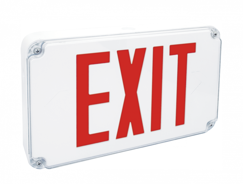 SLIM LED EXIT SIGN WET RED