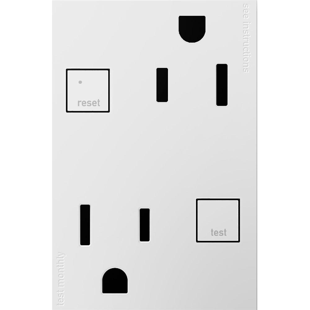 TAMPER-RESISTANT GFCI, 15A, 3-MODULE WH