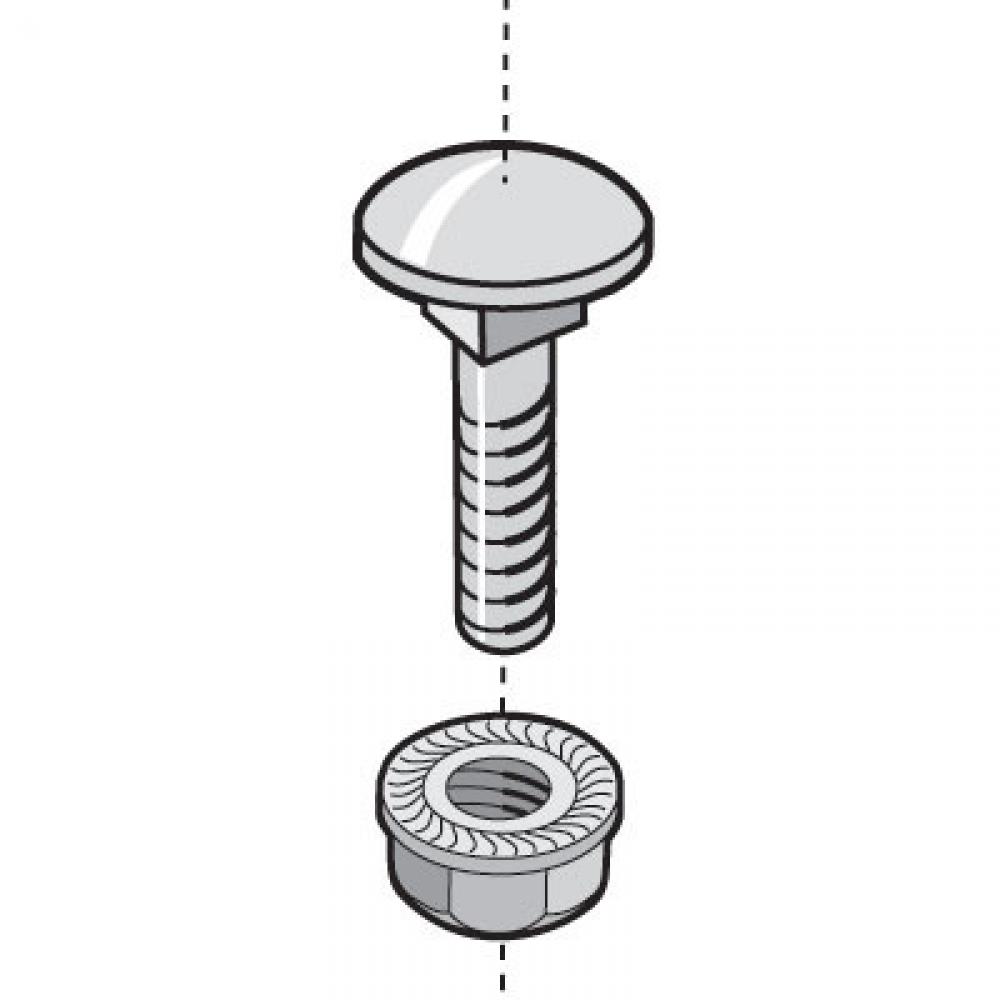 EZBN1/4EZ- ROUND HEAD SCREW & FLANGE NUT