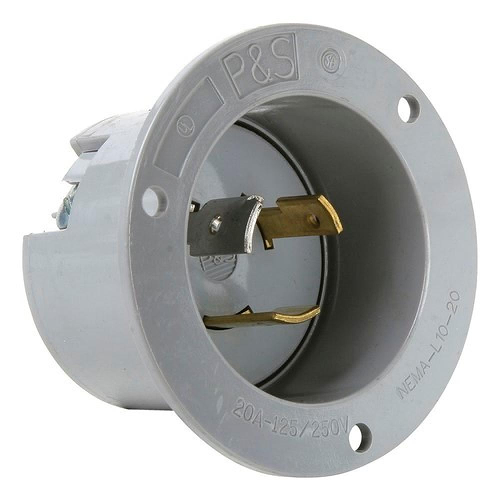 TRNLK FLANGED INLET 3W 20A125/250V