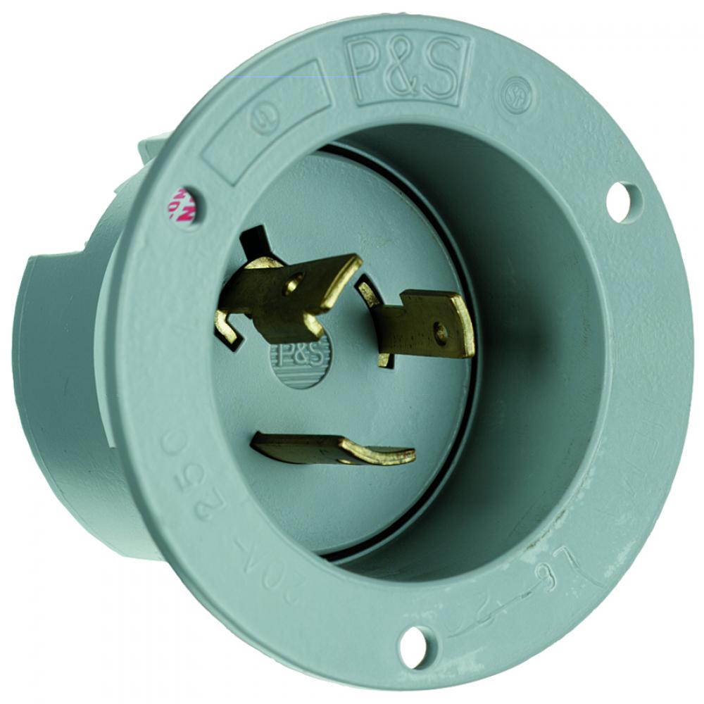 FLANGED INLET 3W 20A 250V T/L