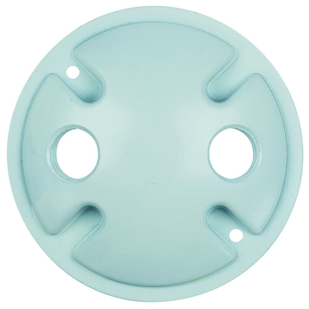 CAST W'PROOF ROUND COVER 2-HOLE W