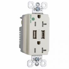 Legrand-Pass & Seymour TR8300HUSBLA - DUP REC 20A TR HG W/3.1A USB CHRG LA