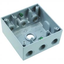 Legrand-Pass & Seymour WPB287 - WP BOX 2G 7 HOLE 3 SIDE  1/2 GY