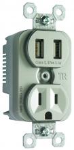 Legrand-Pass & Seymour TM-88USBNICC6 - 3.1A USB + SINGLE 15A NI