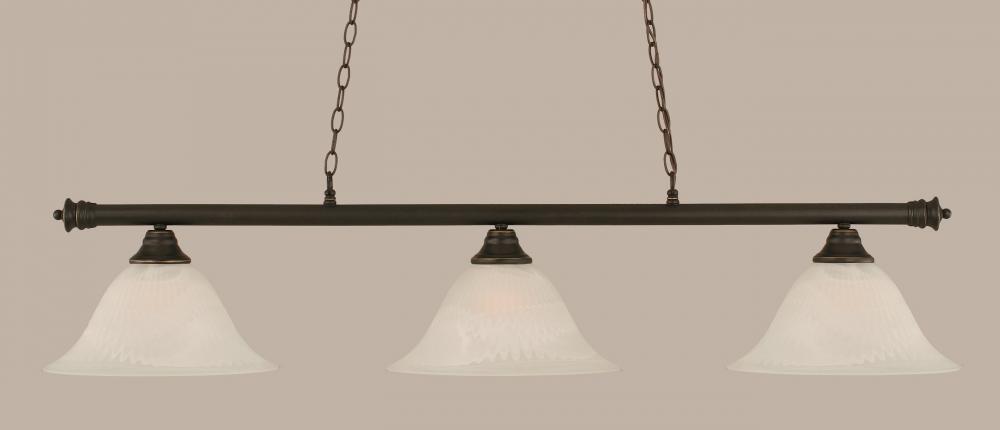 Three Light Dark Granite White Alabaster Glass Pool Table Light