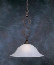 Toltec Company 231-BRZ-53815 - One Light Bronze White Marble Glass Down Pendant